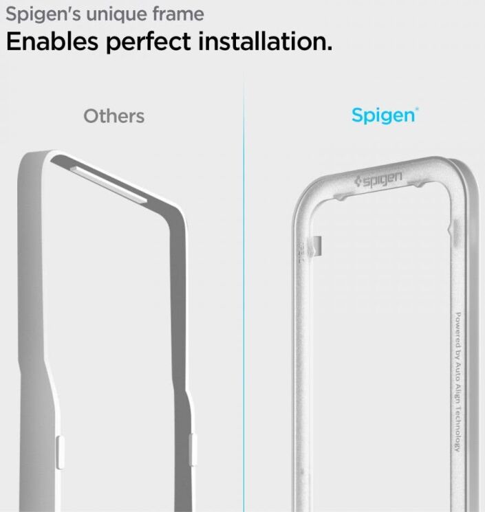 Защитное стекло Spigen (SGP) Screen Protector AlignMaster GLAS.tR для Apple iPhone 13 mini - Black: фото 5 из 8