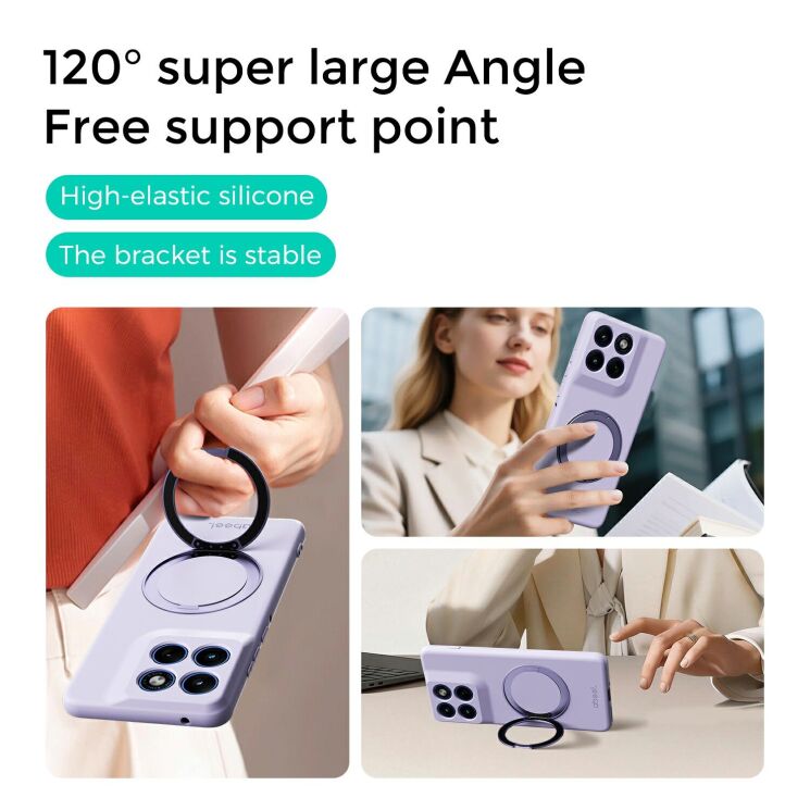 Защитный чехол ABEEL Lyra Skin Kickstand with MagSafe для Motorola Edge 70 Pro - Purple: фото 7 из 8