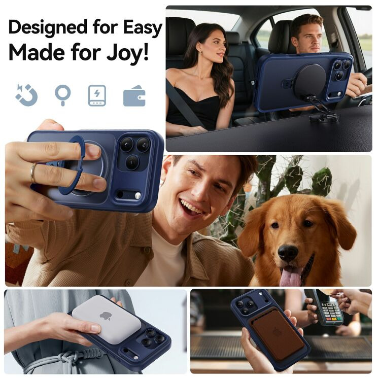 Захисний чохол CASEKOO Frost Matte Stand Pro для iPhone 18 Pro Max / 17 Pro Max - Black: фото 8 з 9