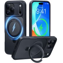 Захисний чохол CASEKOO Frost Matte Stand Pro для iPhone 18 Pro Max / 17 Pro Max - Black: фото 1 з 9