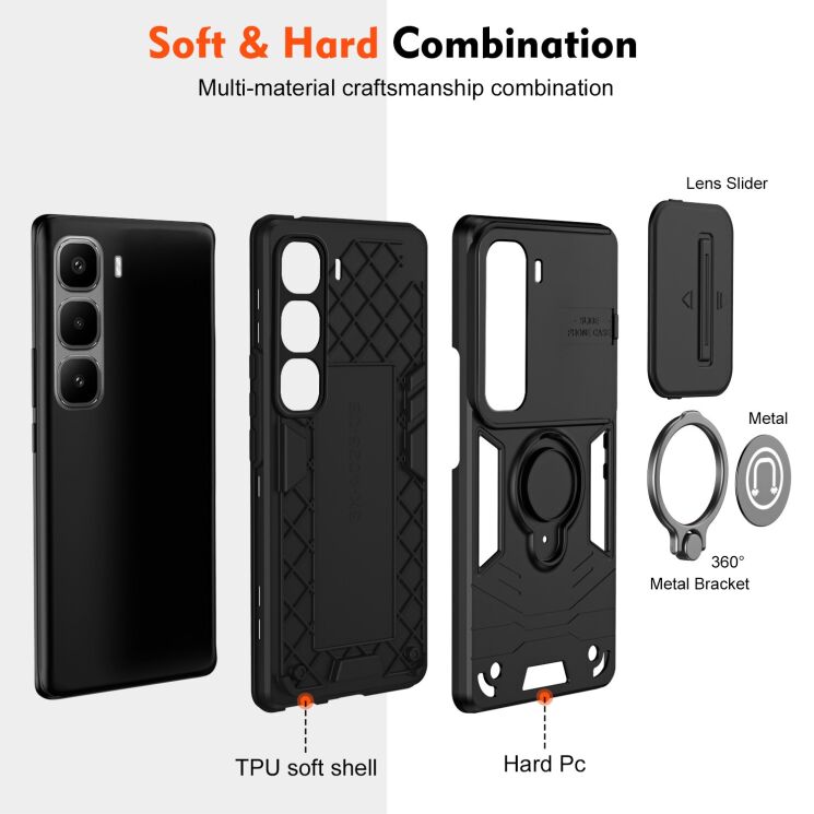 Захисний чохол Deexe Armor MagShield для Infinix Hot 60 Pro Plus - Grey: фото 6 з 7