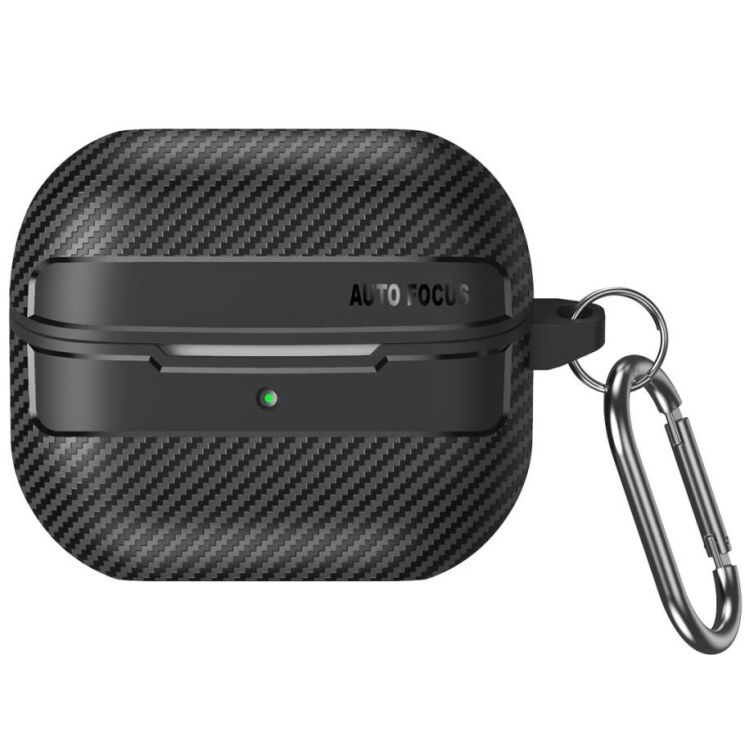 Захисний чохол Deexe Carbon Case для Samsung Galaxy Buds 3 / Buds 3 Pro - Black: фото 1 з 8
