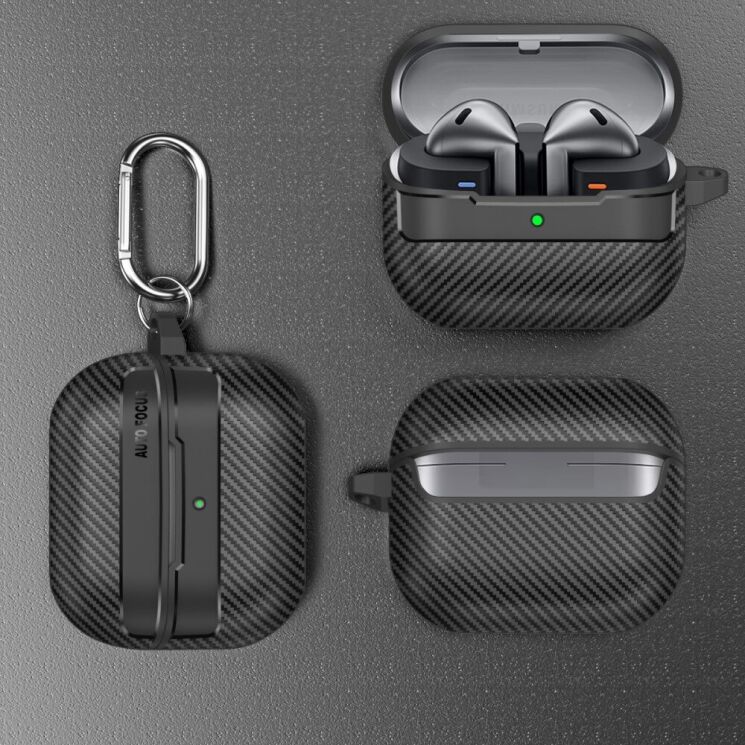 Захисний чохол Deexe Carbon Case для Samsung Galaxy Buds 3 / Buds 3 Pro - Black: фото 8 з 8
