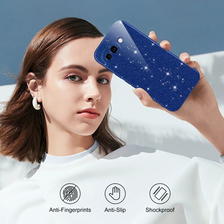 Захисний чохол Deexe Glitter Case with MagSafe для Google Pixel 10a - Black: фото 7 з 7