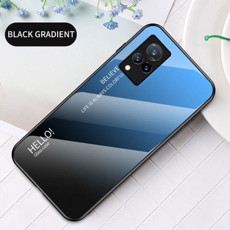 Захисний чохол Deexe Gradient Color для VIVO V21 - Black / Blue: фото 2 з 11
