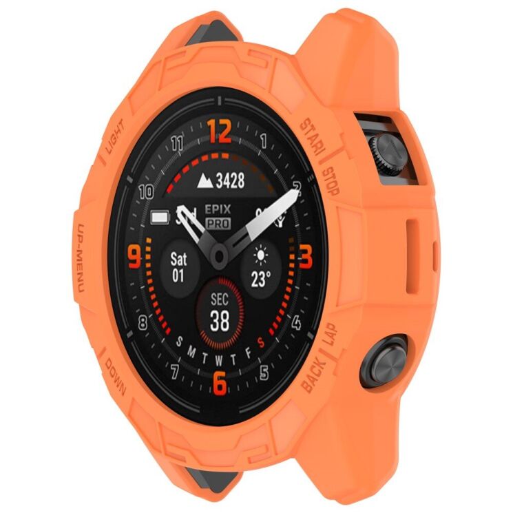 Защитный чехол Deexe Hollow Cover для Garmin Quatix 7 Pro - Orange: фото 2 из 8