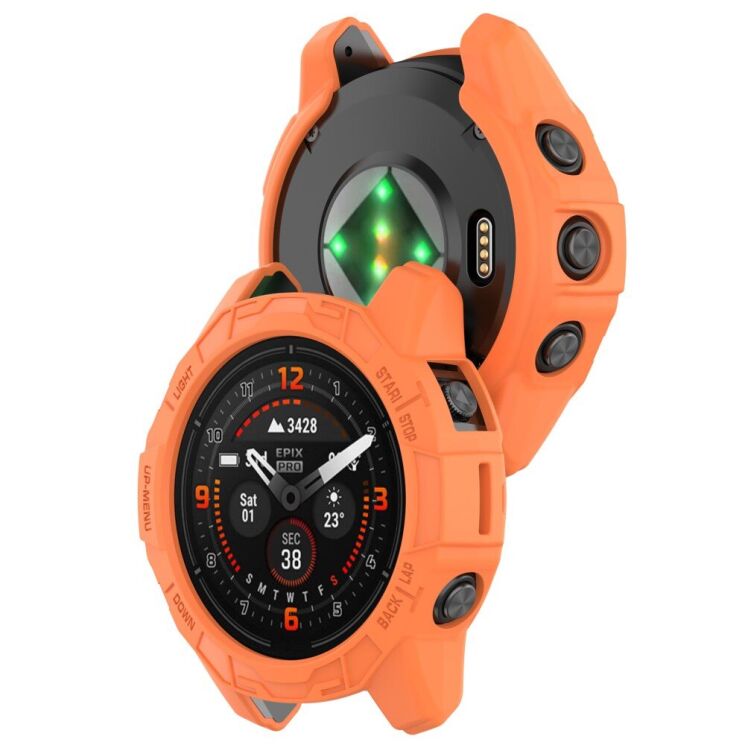 Защитный чехол Deexe Hollow Cover для Garmin Quatix 7 Pro - Orange: фото 3 из 8