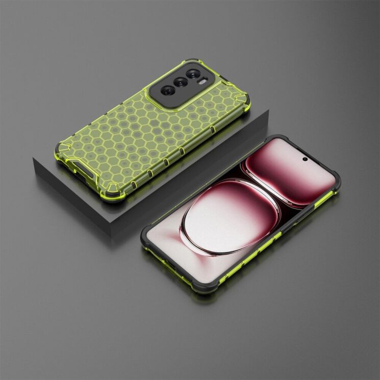 Защитный чехол Deexe Honeycomb Series для OPPO Reno 12 - Green: фото 3 из 5