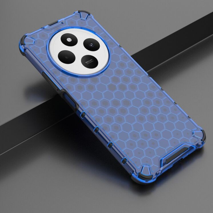 Захисний чохол Deexe Honeycomb Series для Xiaomi Redmi 14C / Redmi A4 5G / Poco C75 - Blue: фото 2 з 5
