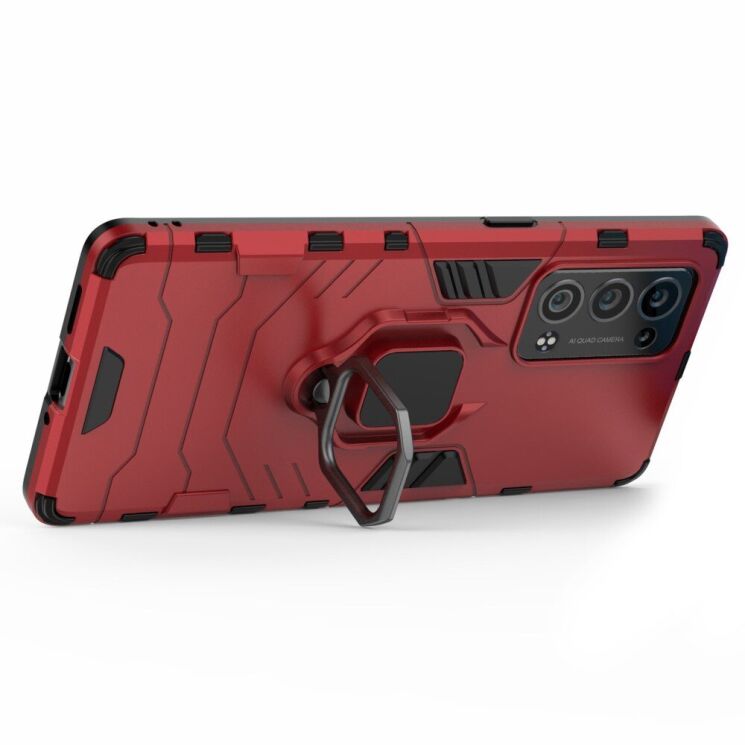 Чехол с подставкой Deexe Hybrid Case для OPPO Reno 6 Pro / 6 Pro Plus - Red: фото 4 из 8