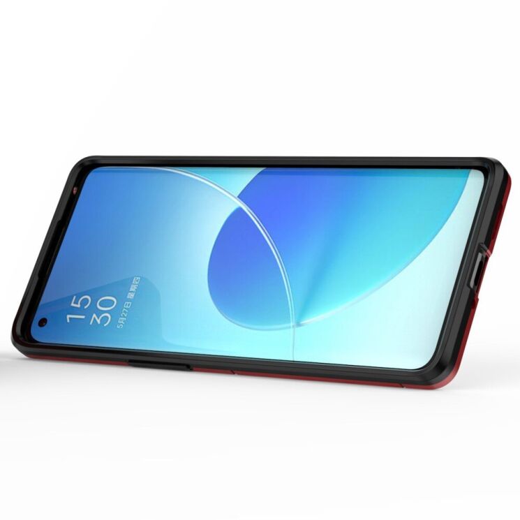 Чехол с подставкой Deexe Hybrid Case для OPPO Reno 6 Pro / 6 Pro Plus - Red: фото 3 из 8