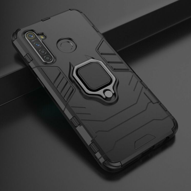 Захисний чохол Deexe Hybrid Case для Realme 5 Pro - Black: фото 9 з 10