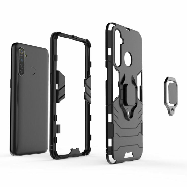 Захисний чохол Deexe Hybrid Case для Realme 5 Pro - Black: фото 5 з 10