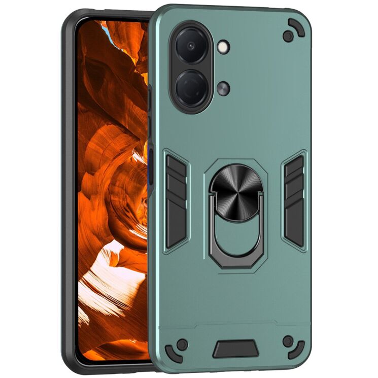 Защитный чехол Deexe Hybrid Shell для TECNO Spark Go 3 - Green: фото 1 из 7