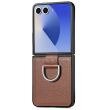 Захисний чохол Deexe Litchi Ring Case для Samsung Galaxy Flip 8 - Brown (423527Z)