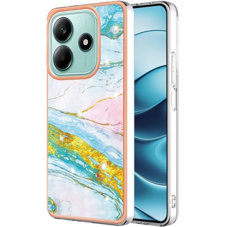 Защитный чехол Deexe Marble Style для Xiaomi Redmi Note 14 Pro 5G / Note 14 Pro Plus / Poco X7 - Green: фото 1 из 6