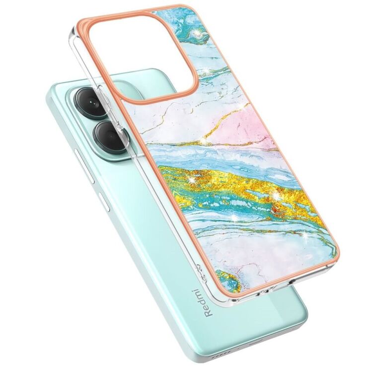 Защитный чехол Deexe Marble Style для Xiaomi Redmi Note 14 Pro 5G / Note 14 Pro Plus / Poco X7 - Green: фото 2 из 6