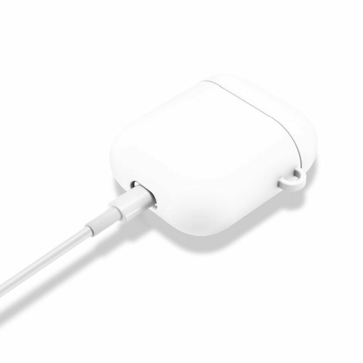 Защитный чехол Deexe Matte Case для Apple AirPods 1 / 2 - White: фото 5 из 6