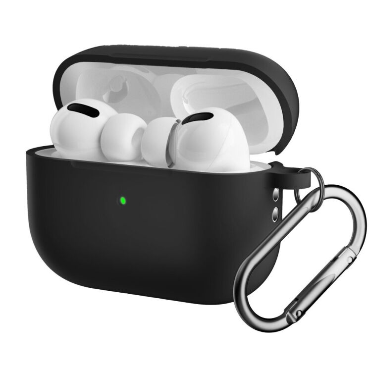 Защитный чехол Deexe Matte Case (FH) для Apple AirPods Pro 2 - Black: фото 2 из 5