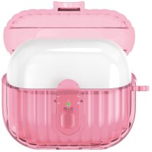 Захисний чохол Deexe Ridge Guard для Samsung Galaxy Buds 3 / Buds 3 Pro - Transparent Pink: фото 1 з 3