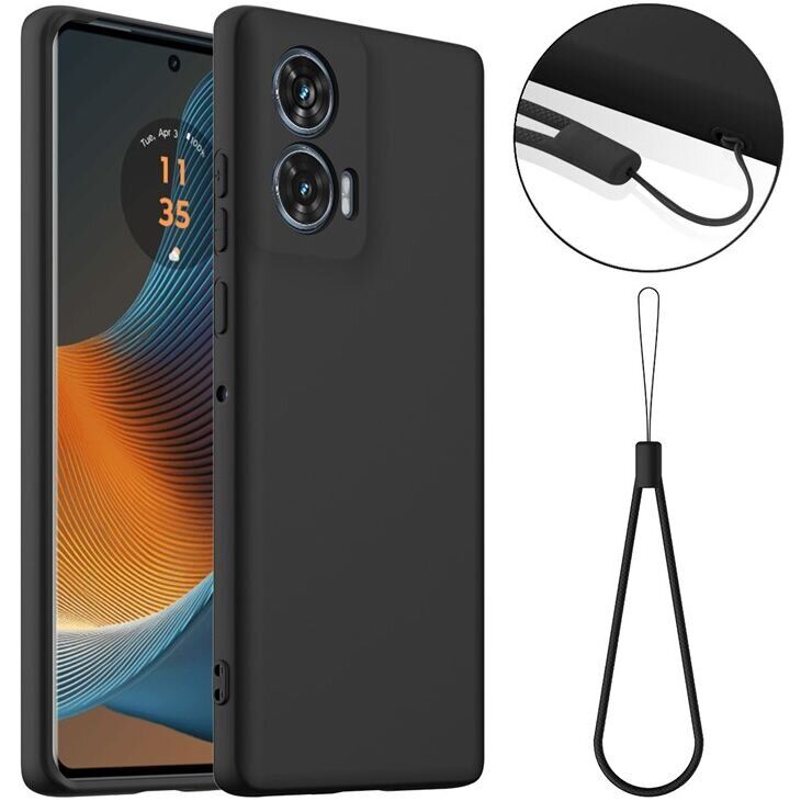 Защитный чехол Deexe Silicone Case with MagSafe для Motorola Edge 50 Fusion - Black: фото 1 из 9