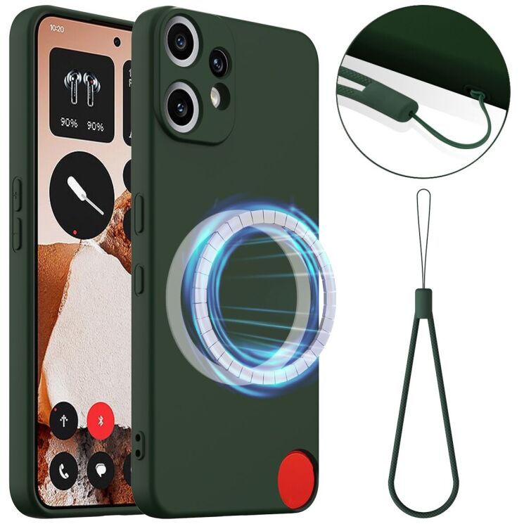 Захисний чохол Deexe Silicone Case with MagSafe для Nothing CMF Phone 2 Pro - Dark Green: фото 1 з 9