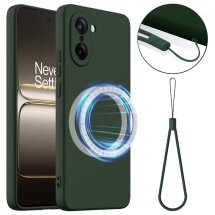 Захисний чохол Deexe Silicone Case with MagSafe для OnePlus Nord CE 5 / Ace 5 Racing - Dark Green: фото 1 з 8