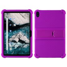Захисний чохол Deexe Silicone Kickstand для Nokia T20 - Purple: фото 1 з 9