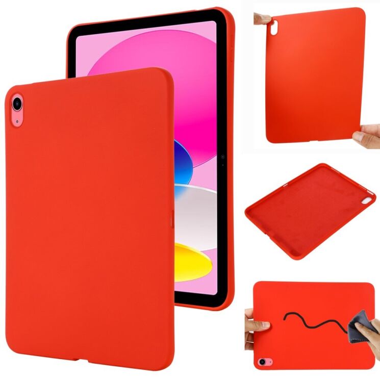 Защитный чехол Deexe Silicone Shell для Apple iPad 10.9 (2022) / iPad 11 (2025) - Red: фото 5 из 9