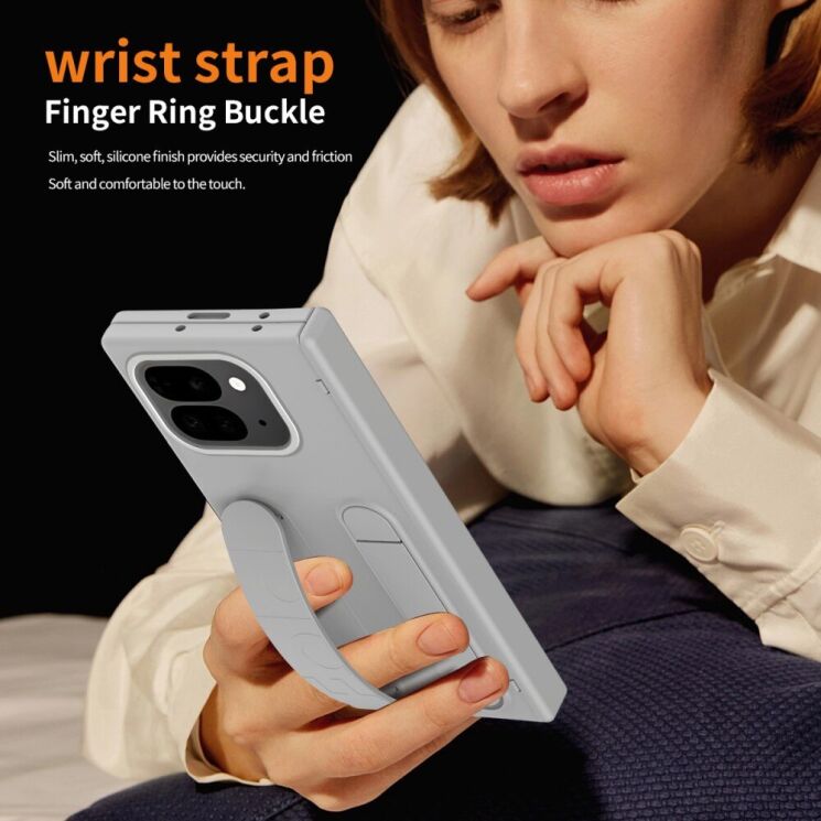Защитный чехол Deexe Wristband Case для Google Pixel 9 Pro Fold - Grey: фото 6 из 13