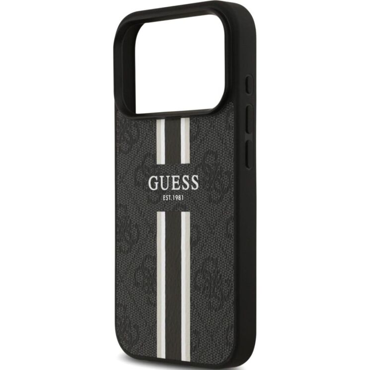 Захисний чохол Guess 4G Printed Stripes MagSafe для iPhone 17 Pro (GUHMP17LP4RPSK) - Black (403262B) Захисний чохол Guess 4G Printed Stripes MagSafe для iPhone 17 Pro (GUHMP17LP4RPSK) - Black: фото 6 з 9