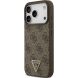 Защитный чехол Guess Leather 4G Triangle Strass MagSafe для iPhone 17 Pro (GUHMP17LP4TDPLW) - Brown (403270Z). Фото 3 из 9