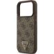 Защитный чехол Guess Leather 4G Triangle Strass MagSafe для iPhone 17 Pro (GUHMP17LP4TDPLW) - Brown (403270Z). Фото 6 из 9