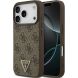 Защитный чехол Guess Leather 4G Triangle Strass MagSafe для iPhone 17 Pro (GUHMP17LP4TDPLW) - Brown (403270Z). Фото 1 из 9