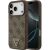 Защитный чехол Guess Leather 4G Triangle Strass MagSafe для iPhone 17 Pro (GUHMP17LP4TDPLW) - Brown: фото 1 из 9