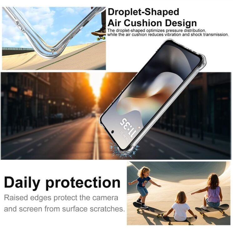 Захисний чохол IMAK Airbag MAX Case для Motorola Moto G56 - Matte Black: фото 4 з 9