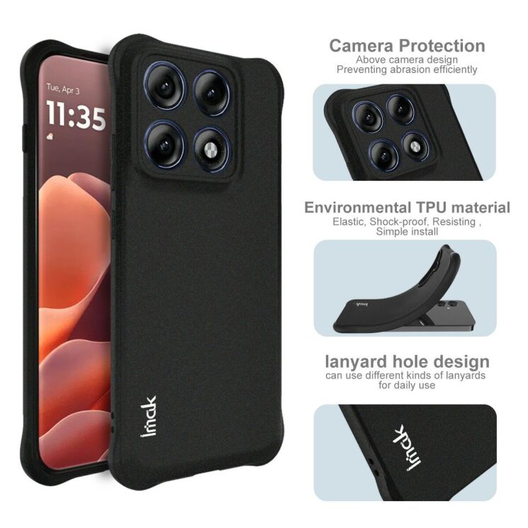 Захисний чохол IMAK Airbag Sand Case для Motorola Edge 70 Pro - Matte Black (412023MB) Захисний чохол IMAK Airbag Sand Case для Motorola Edge 70 Pro - Matte Black: фото 6 з 8