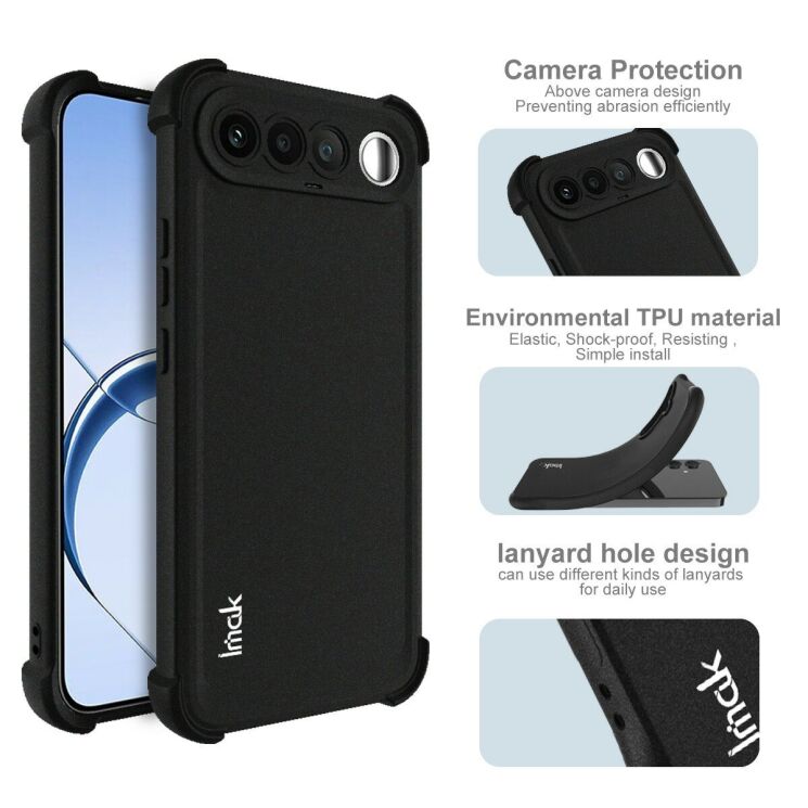 Захисний чохол IMAK Airbag Sand Case для Realme 16 - Black: фото 6 з 9