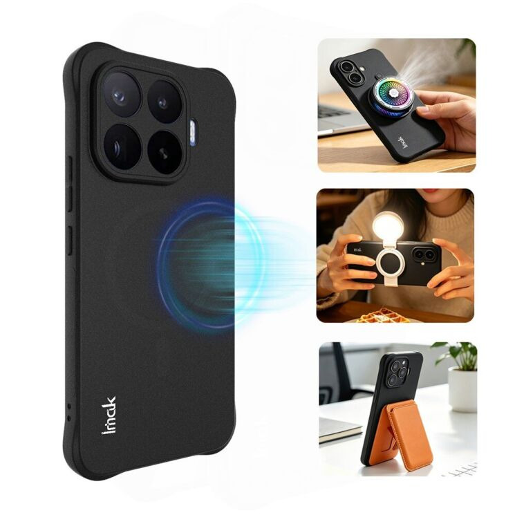 Защитный чехол IMAK Airbag Sand Case with MagSafe для Xiaomi 17T Pro - Matte Black: фото 10 из 12