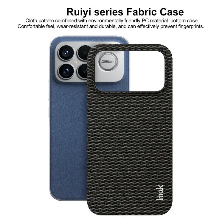 Защитный чехол IMAK Fabric Case для Xiaomi Poco F8 Ultra - Black: фото 4 из 7