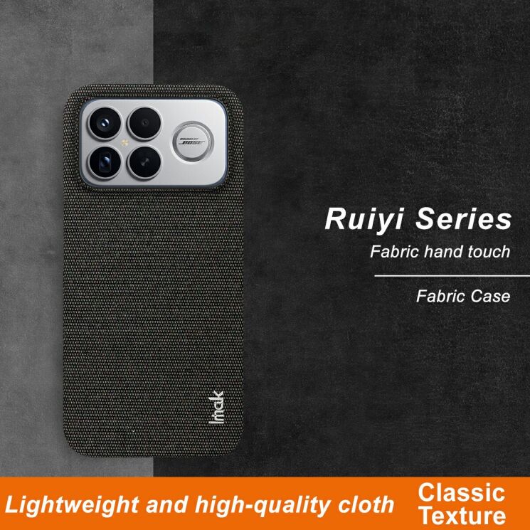 Защитный чехол IMAK Fabric Case для Xiaomi Poco F8 Ultra - Black: фото 3 из 7