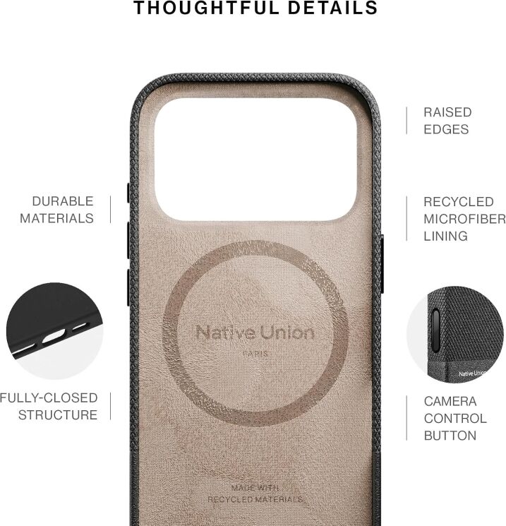 Защитный чехол Native Union (RE) Classic для iPhone 18 Pro (RECLA-BLK-NP26P) - Black (423752B) Защитный чехол Native Union (RE) Classic для iPhone 18 Pro (RECLA-BLK-NP26P) - Black: фото 7 из 11