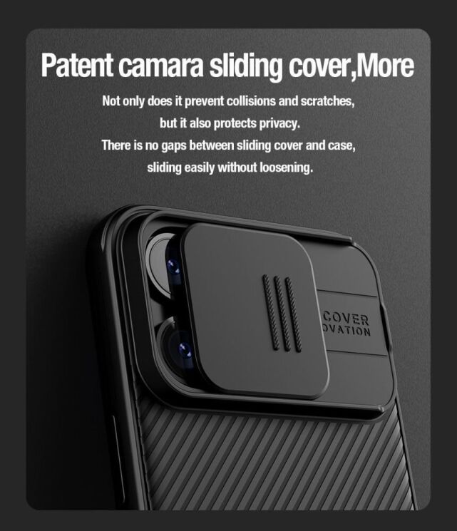 Защитный чехол NILLKIN CamShield Pro Magnetic для Apple iPhone 15 Pro Max - Black: фото 10 из 15