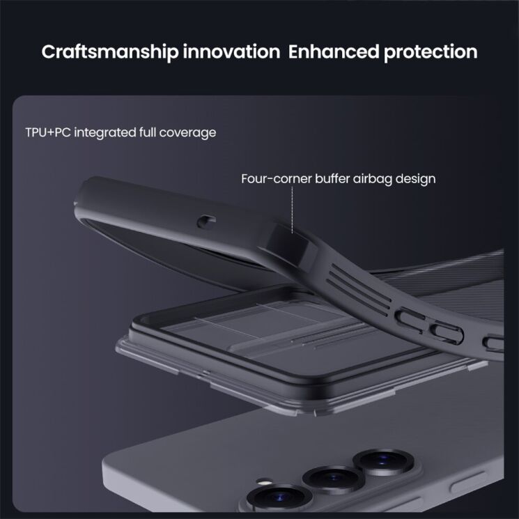 Защитный чехол NILLKIN CamShield Prop Magnetic (Clear Version) для Samsung Galaxy S26 FE - Transparent Black: фото 8 из 15