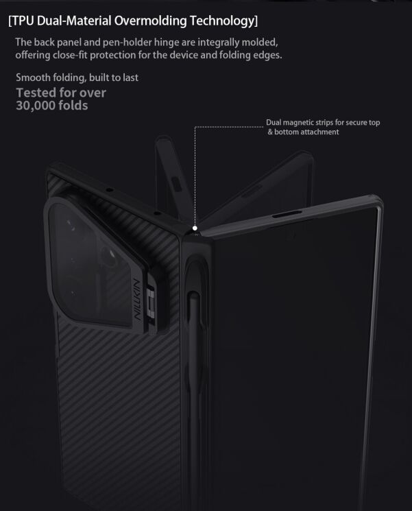 Захисний чохол NILLKIN CamShield Prop Magnetic (S Pen) для Samsung Galaxy Fold 8 Ultra - Black: фото 10 з 19