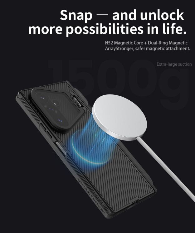 Захисний чохол NILLKIN CamShield Prop Magnetic (S Pen) для Samsung Galaxy Fold 8 Ultra - Black: фото 15 з 19