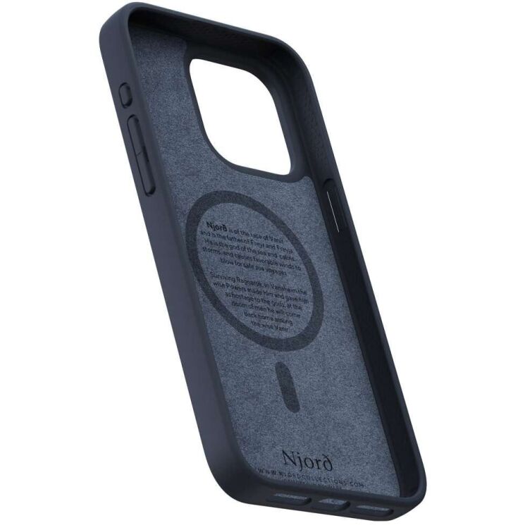 Защитный чехол Njord Salmon Leather MagSafe для Apple iPhone 15 Pro Max NA54SL00 - Black: фото 9 из 17