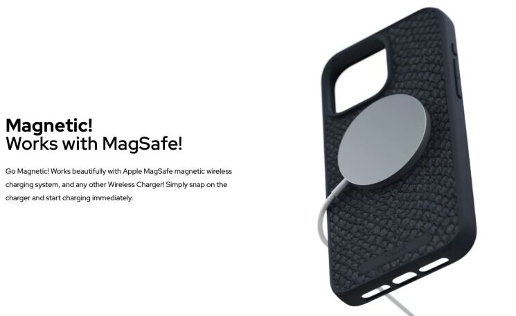 Защитный чехол Njord Salmon Leather MagSafe для Apple iPhone 15 Pro Max NA54SL00 - Black: фото 12 из 17