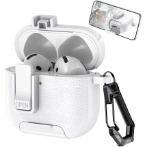 Захисний чохол Reframe Leather Texture для Apple AirPods 4 - White: фото 1 з 6