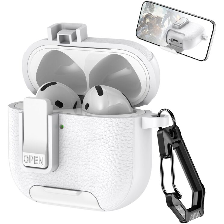 Захисний чохол Reframe Leather Texture для Apple AirPods 4 - White (364457W) Захисний чохол Reframe Leather Texture для Apple AirPods 4 - White: фото 1 з 6